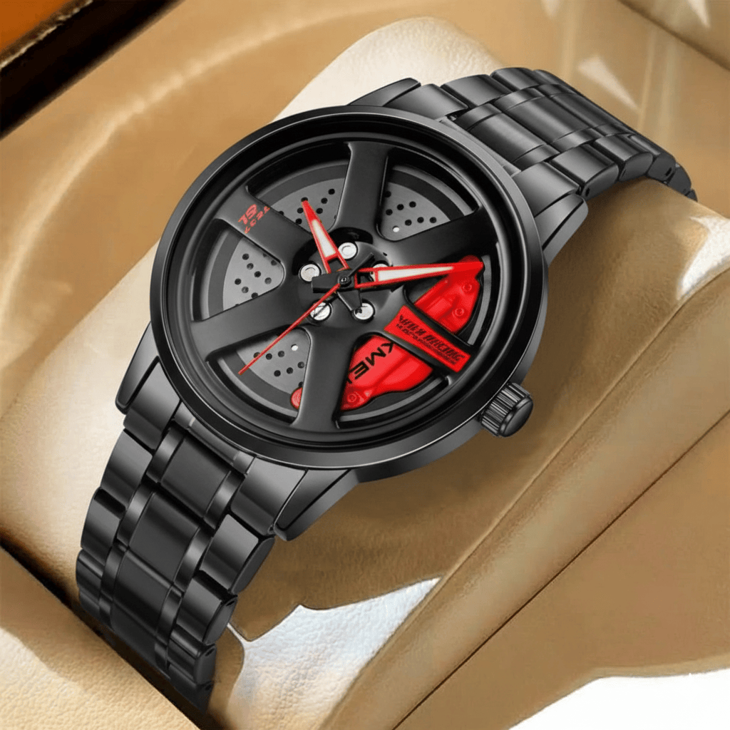 SKMEI Rotating wheel watch(Red Black) (Premium Quality)